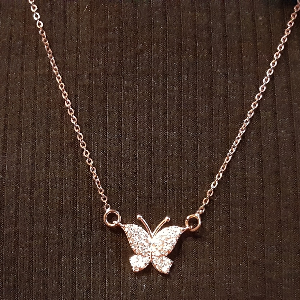Sterling silver butterfly necklace